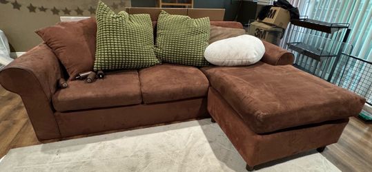 Brown L-shaped Couch