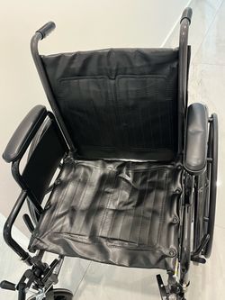 Black Manual Wheelchair with Padded Seat