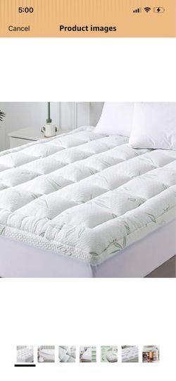 2 in Mattress Topper Queen, Soft Pillow Top Mattress Topper with Deep Pocket Fits 8–21 Inch,Bamboo Viscose Air Layer Queen Mattress Topper Cover.