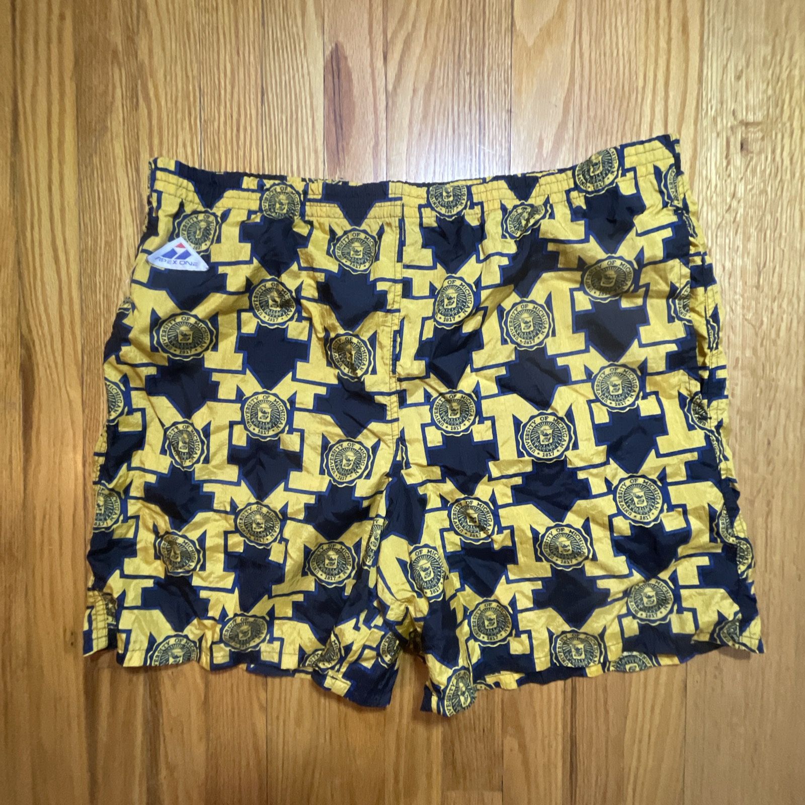 Vintage APEX ONE University Of Michigan Basketball Wolverines Shorts Size XL