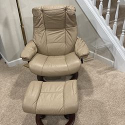 Ekornes “Stressless” Recliner With Ottoman 