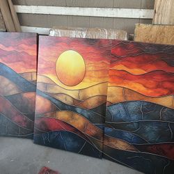 Sunset Abstract Canvas Art