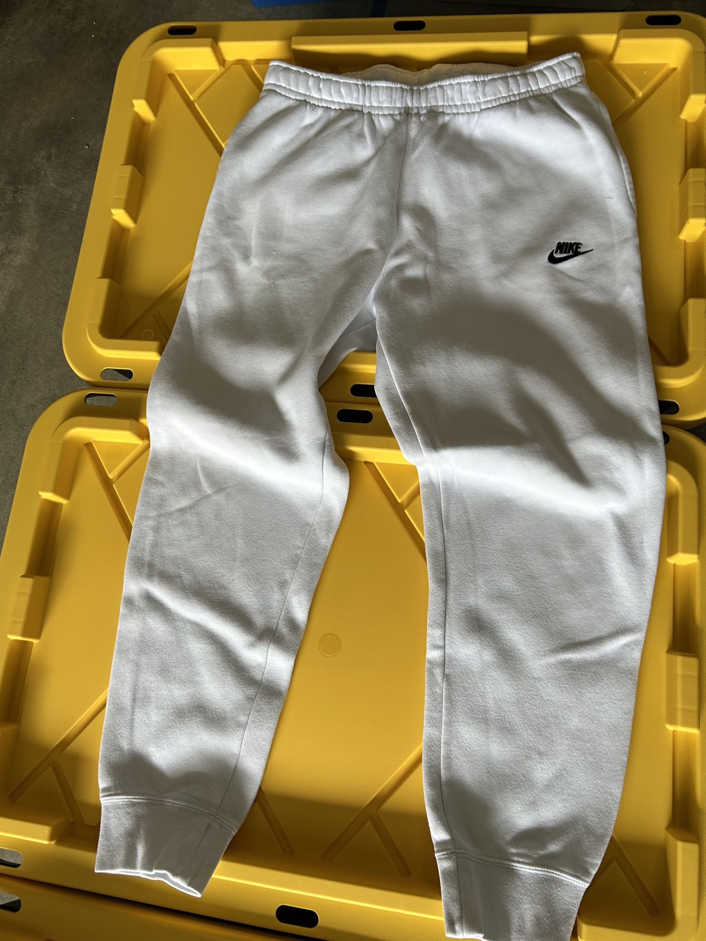 Nike Fleece White Sweat Pants L