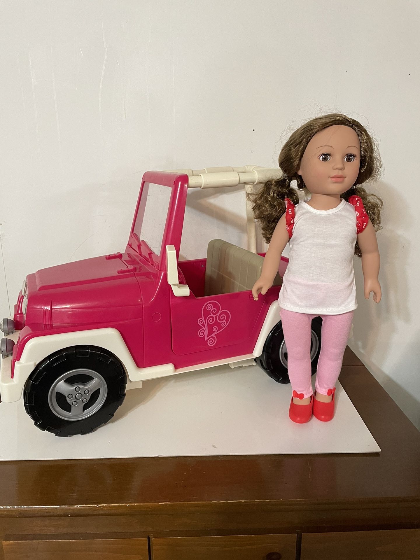 Doll And Jeep Very Cute- Used