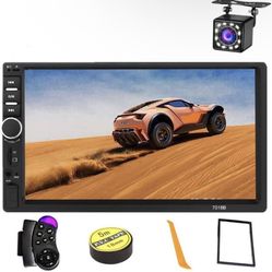 Double Din Car Stereo with Bluetooth 7 inch Touch Screen Car Radio with Backup Camera - Car Audio Receivers MP5 Media Player USB AUX SD Car Head Unit 