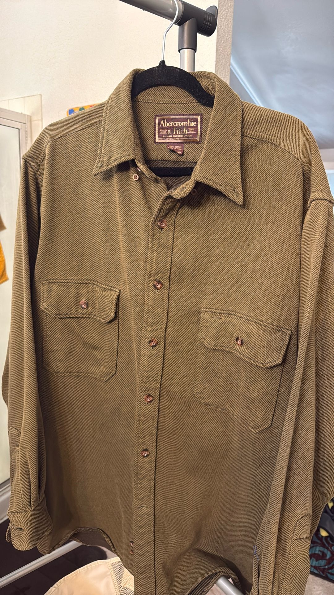 Abercrombie and Fitch Large Army Green Long sleeve Shirt