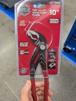 Water pump pliers wrench 10 inch quick adjust tongue groove Doyle Knipex Cobra Klein Irwin Channellock Milwaukee Craftsman Husky Kobalt tools
