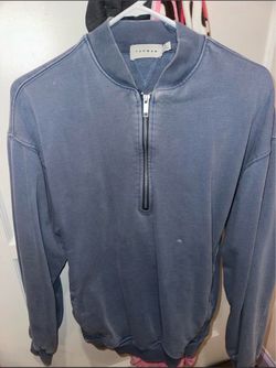 Top man Modern Faded Blue Quarter Zip- sweatshirt