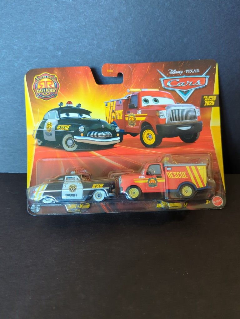 Disney Pixar Cars Race And Rescue 2 Pack Sheriff/Adam Roadriguez