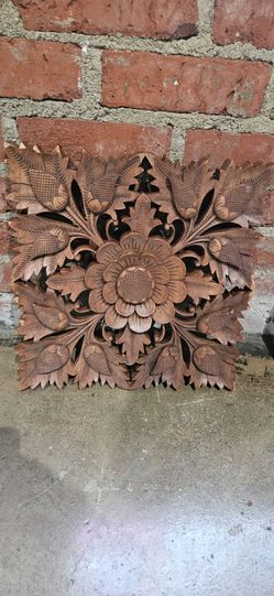 Moving  Sale - Wood Carved Floral Art