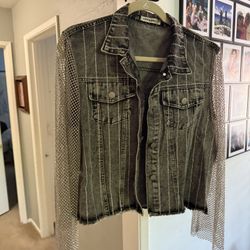 Mainstream Sparkley Jean Jacket. Brand New Size Adult m