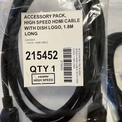 NEW HDMI 215452 Accessory Pack High Speed HDMI Cable w/Dish Logo 1.8Meter Long (5.91 feet)