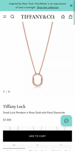 Tiffany & co. Lock Small Lock Pendant in Rose Gold with Pavé Diamonds