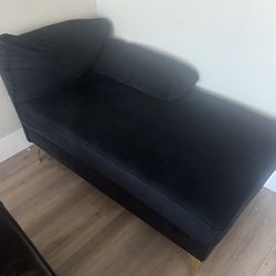 Black, Velvet Loveseat