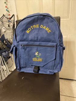 Notre Dame Fighting Irish Vintage 1990s Book Bag Backpack Navy 