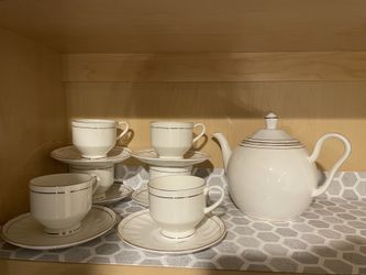 Tea Cup Set With Tea Kettle