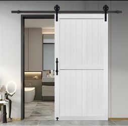 White S&Z TOPHAND Sliding Barn Door ā Modern Farmhouse Style