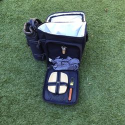 Beach Or Picnic Bag Cooler And Wine Holder