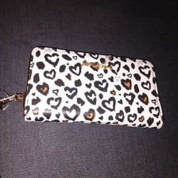Cute Leopard Heart Betsey Johnson Leather Wallet