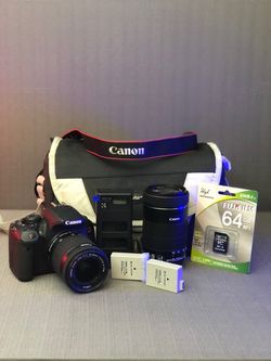 Rebel T5i DSLR with 18-55mm, 75-300mm lenses, Camera Bag, Battery and Charger