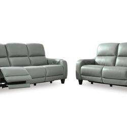 NEW GENUINE LEATHER ELECTRIC RECLINERS