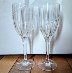 9" tall crystal wineglasses wine glasses