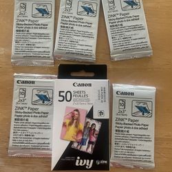 50 Canon Ivy Zink Photo Paper! Get 5 Packs Of 10 New Unopened 