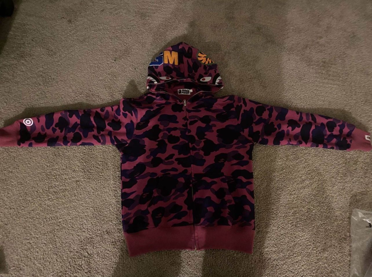 purple n blue bape hoodie