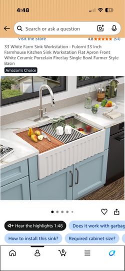 Fulorni 33 Inch Farmhouse Fireclay Kitchen Sink