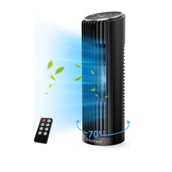new Tower Fan for Bedroom, 23ft/s Desk Fan with Remote, 70° Oscillating Desk Fan, 4 Speeds, 4 Modes,12Timer, 13'' Bladeless Portable Fan for Bedroom O