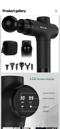 Brand New ! Massage Gun, Deep Tissue Massager f30 Speeds and 6 Massage Heads for Athletes, Men & Women (Black)