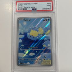 2024 Pokemon Surging Sparks Spheal Illustration Rare (IR) 199/191 English PSA 9