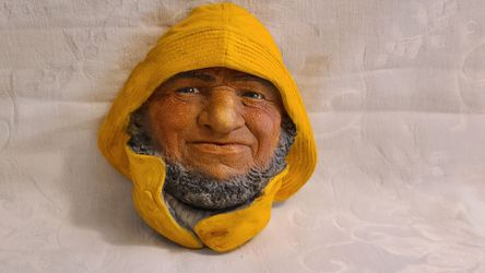 Vintage Bossons Chalkware Head THE HELMSMAN Wall Plaque