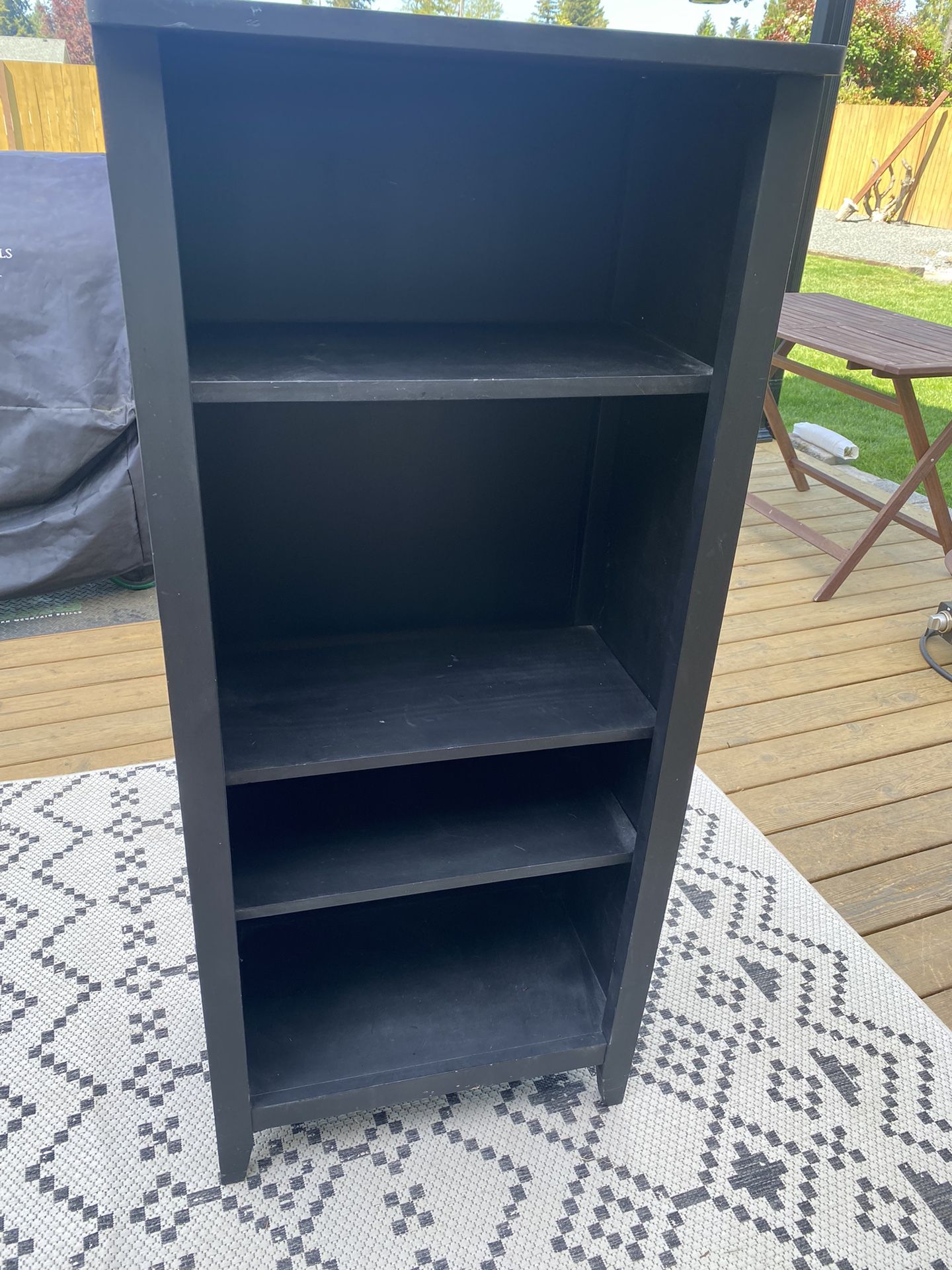 Black Bookcase, Adjustable Shelves