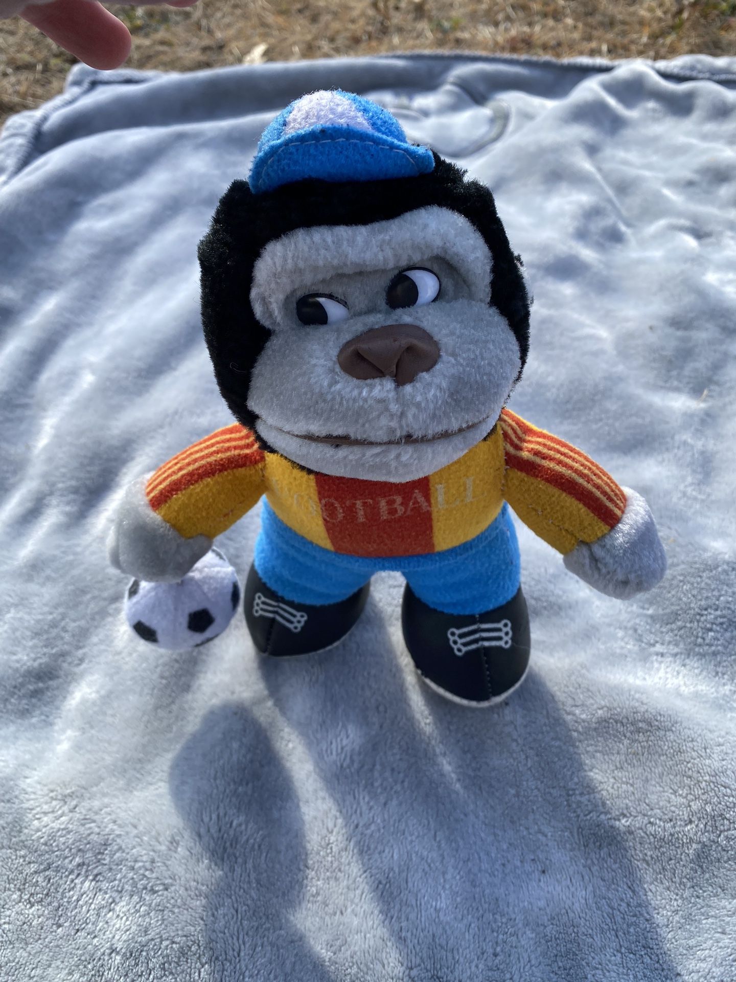 Monkey Gorilla Side Eye Standing Plush Stuffed Animal Toy Football Soccer Rare