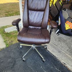 Brown leather chair