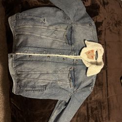 Levi Jean Jacket (White Fur)