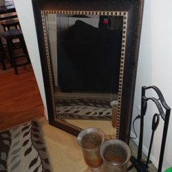 Mirror & 2 Candle Holder Decor
