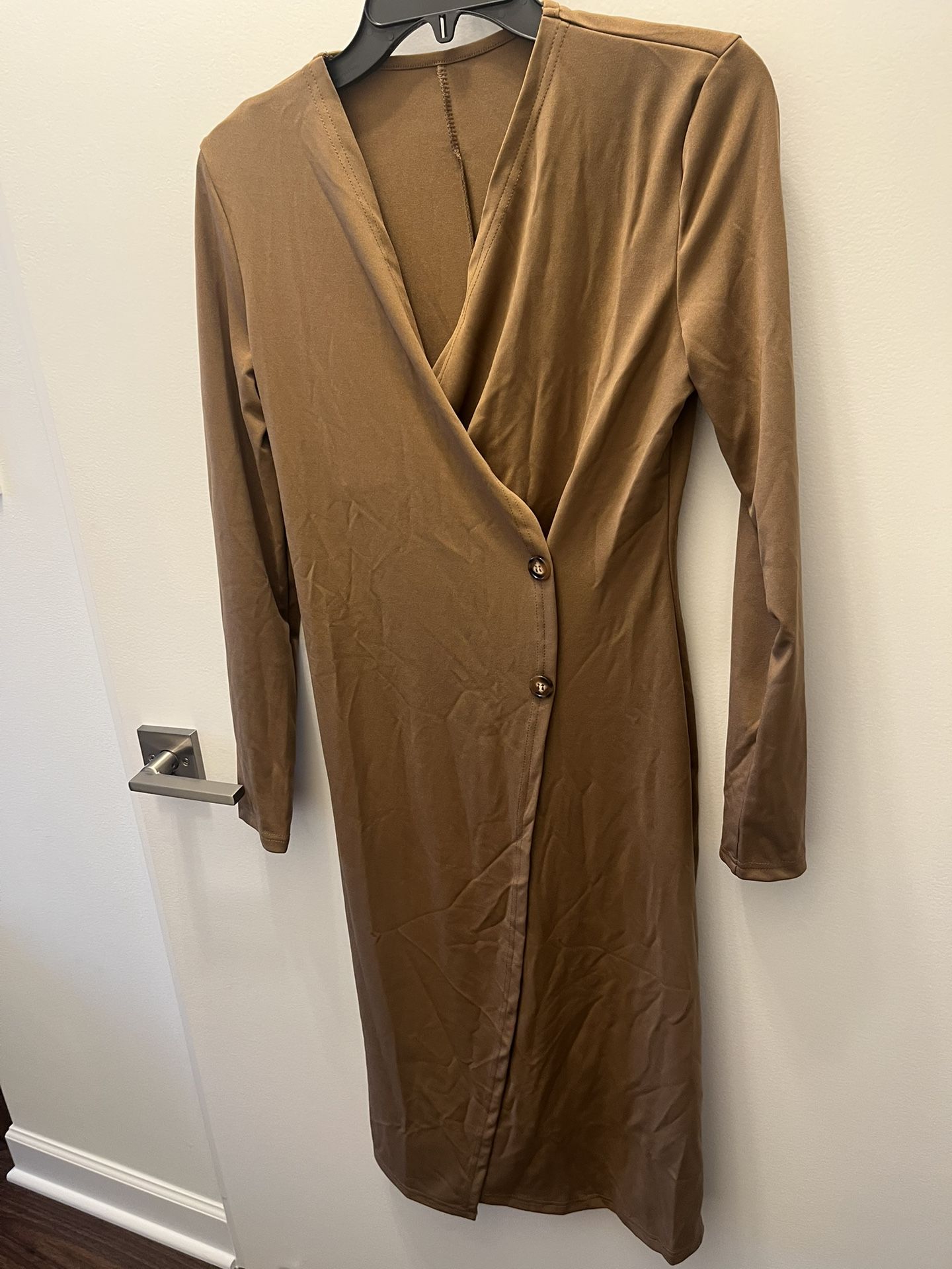 Brand New Brown Midi Wrap Dress