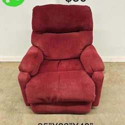 Red Manual Recliner Chair 