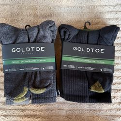 GOLD TOE Mens Casual 6 Pairs Show Crew Socks Shoe Size 6-12.5