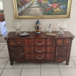 Solid Wood 62” French Provincial Buffet / Sideboard Cabinet