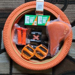 NEW Bicycle Bmx Parts Bundle 20" Orange