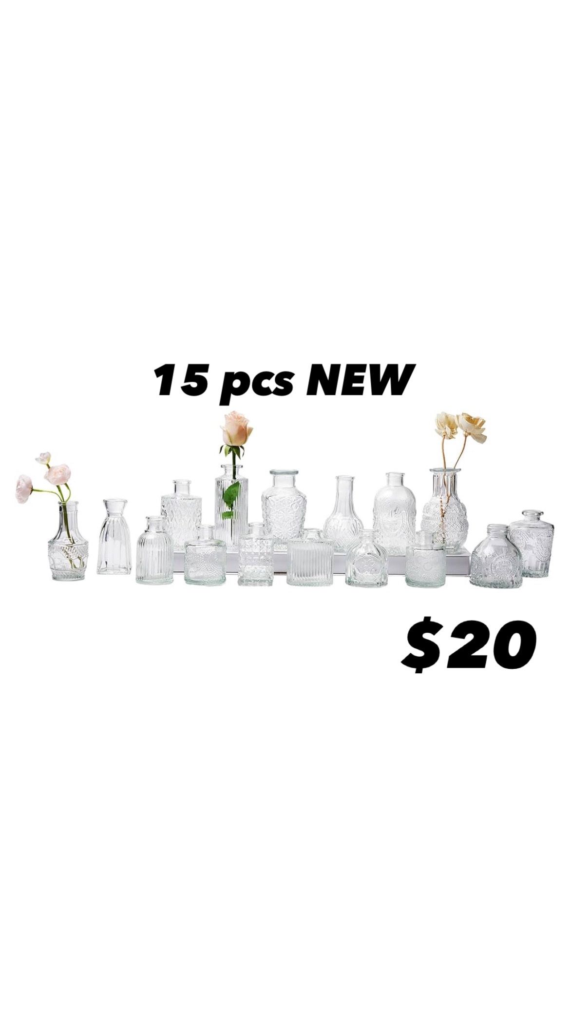 15 Bud Vases NEW