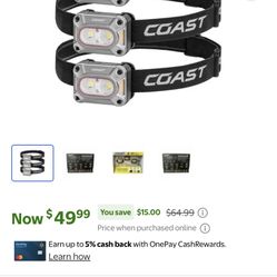 Coast Ch1000r Reacharable Head Lamps 