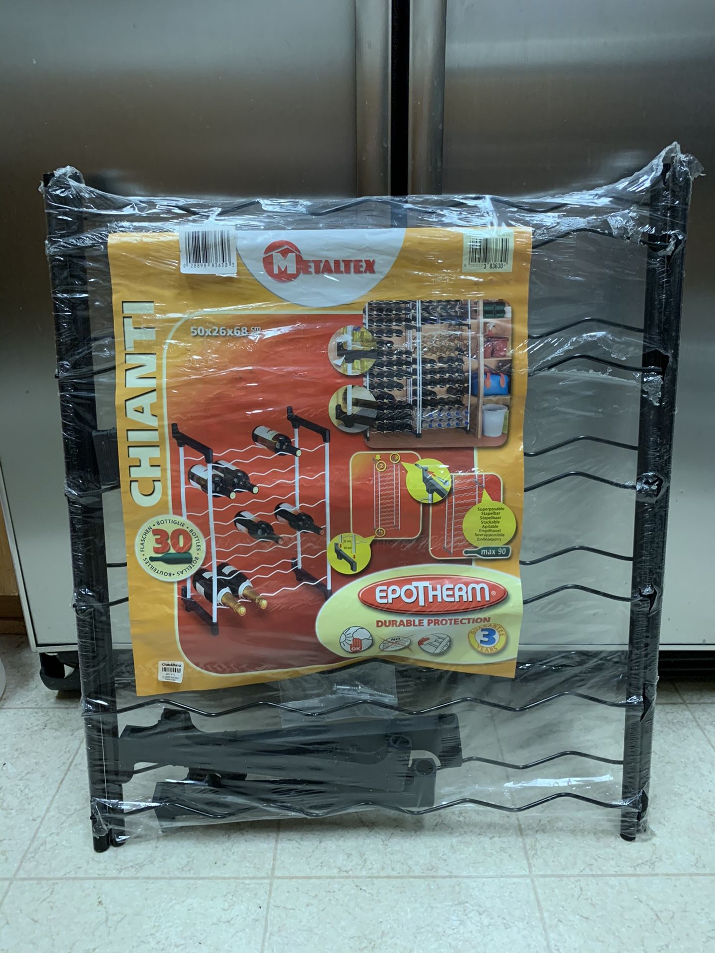 CRATE & BARREL 30 Bottles METAL WINE RACK