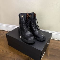 Coach Black Leather Combat Boots – Size 6.5