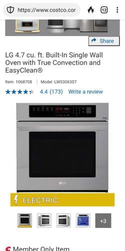 LG 4.7 cu. ft. Built-In Single Wall Oven with 3 yrs warranty remaining