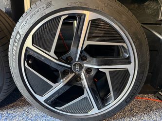 20" Audi E-Tron RS GT Wheel Rim Factory OEM Black Machined 2022-2025 w TPMS & Pilot Sports