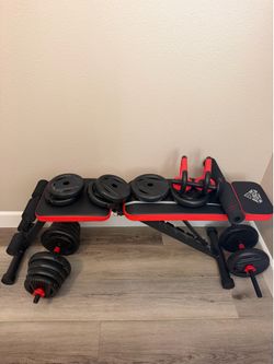 Bench with adjustable wheights